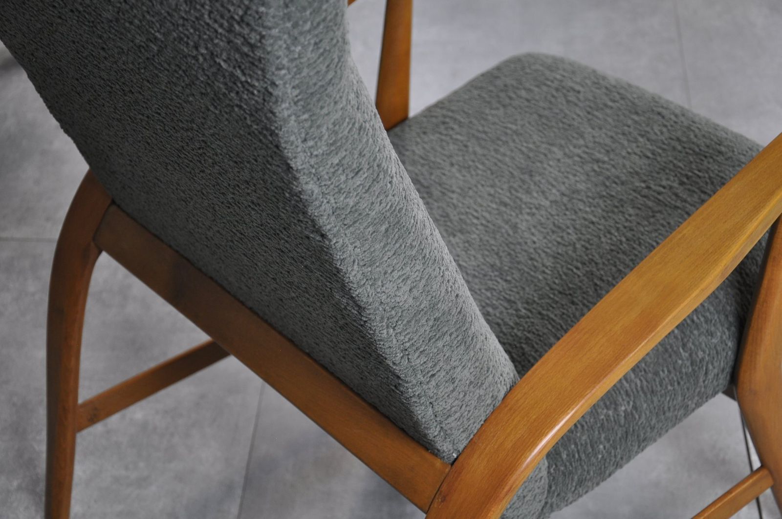 Set Of Armchair In Wood And Bouclè, 1950s photo buy