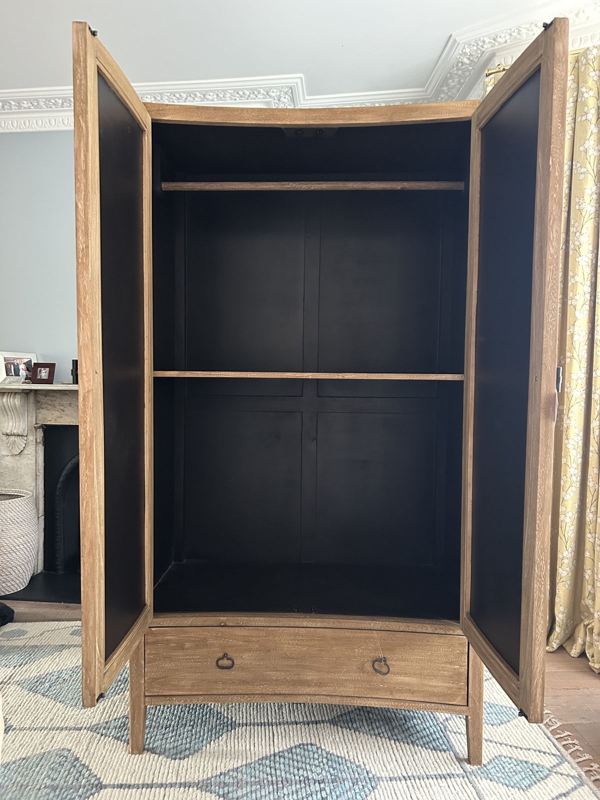 Brand New Rattan Double Wardrobe With Drawer And Hanging Rail photo furniture