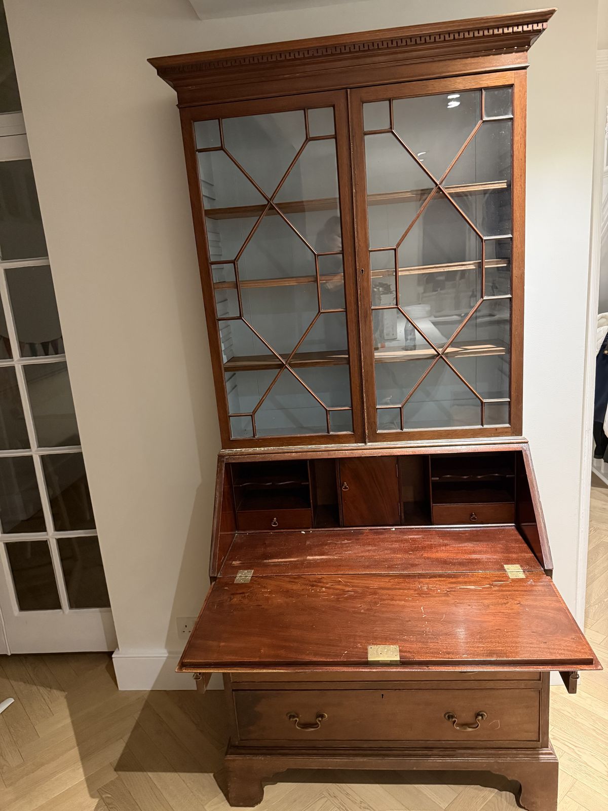 Antique Wooden Dresser Writing Desk photo vintage