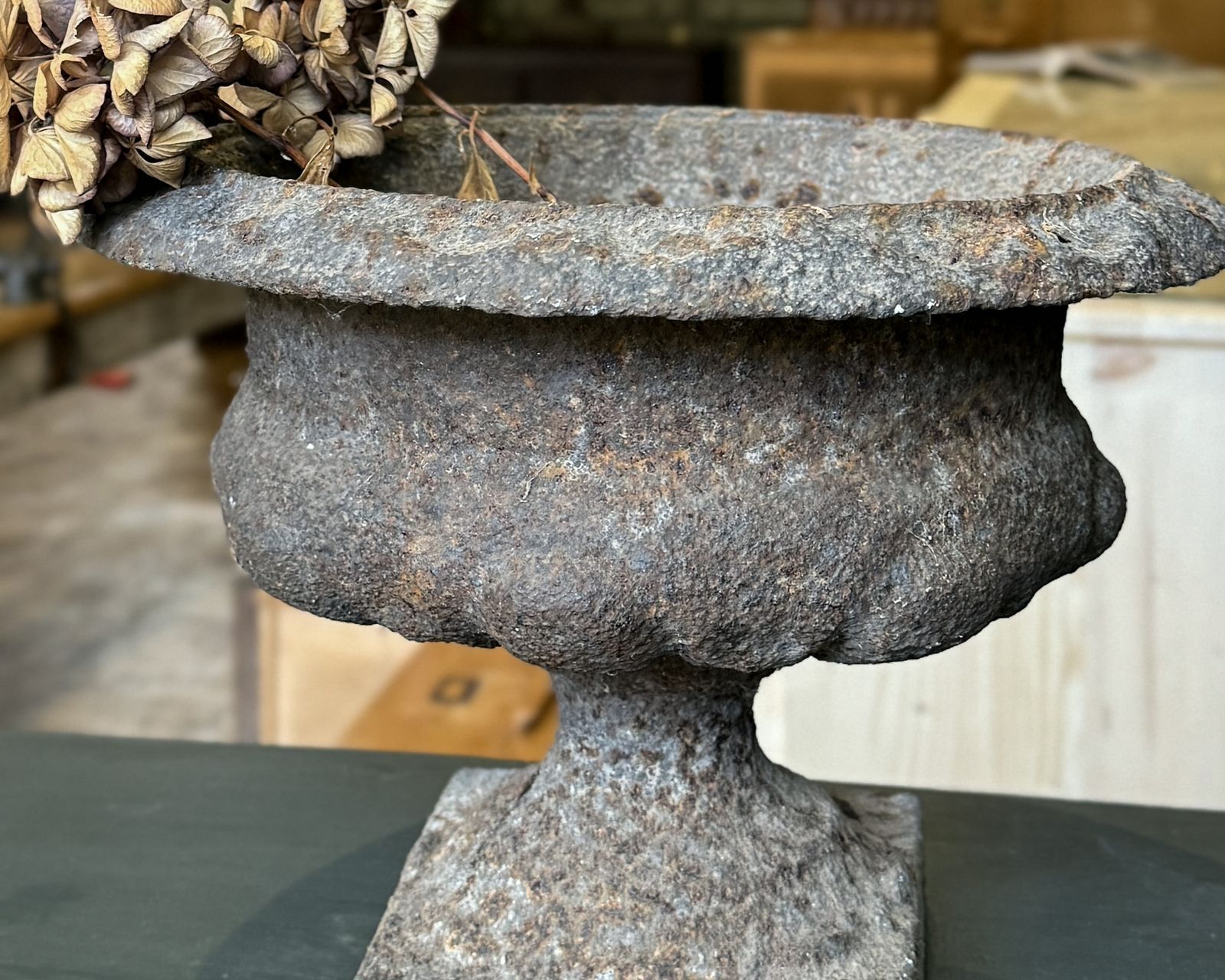 Antique French Cast Iron Urn Planter photo buy