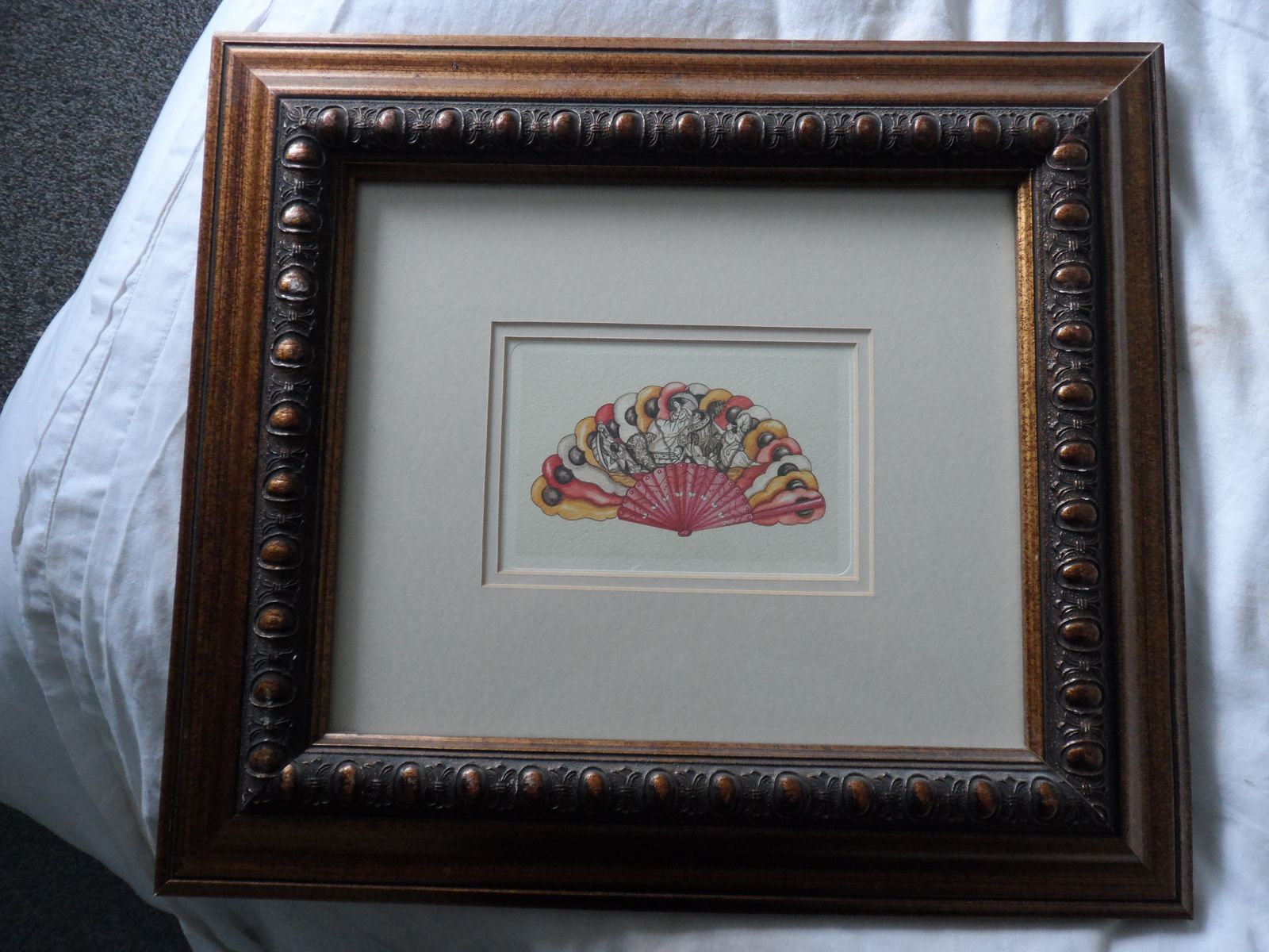 3x Rare Framed Wall Art Prints Of Oriental (Chinese, Japanese) Fans photo Art