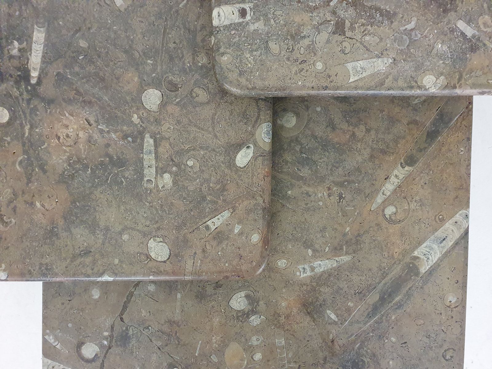 Set Of Three Fossil Stone Coffee Tables, 1970's photo for sale