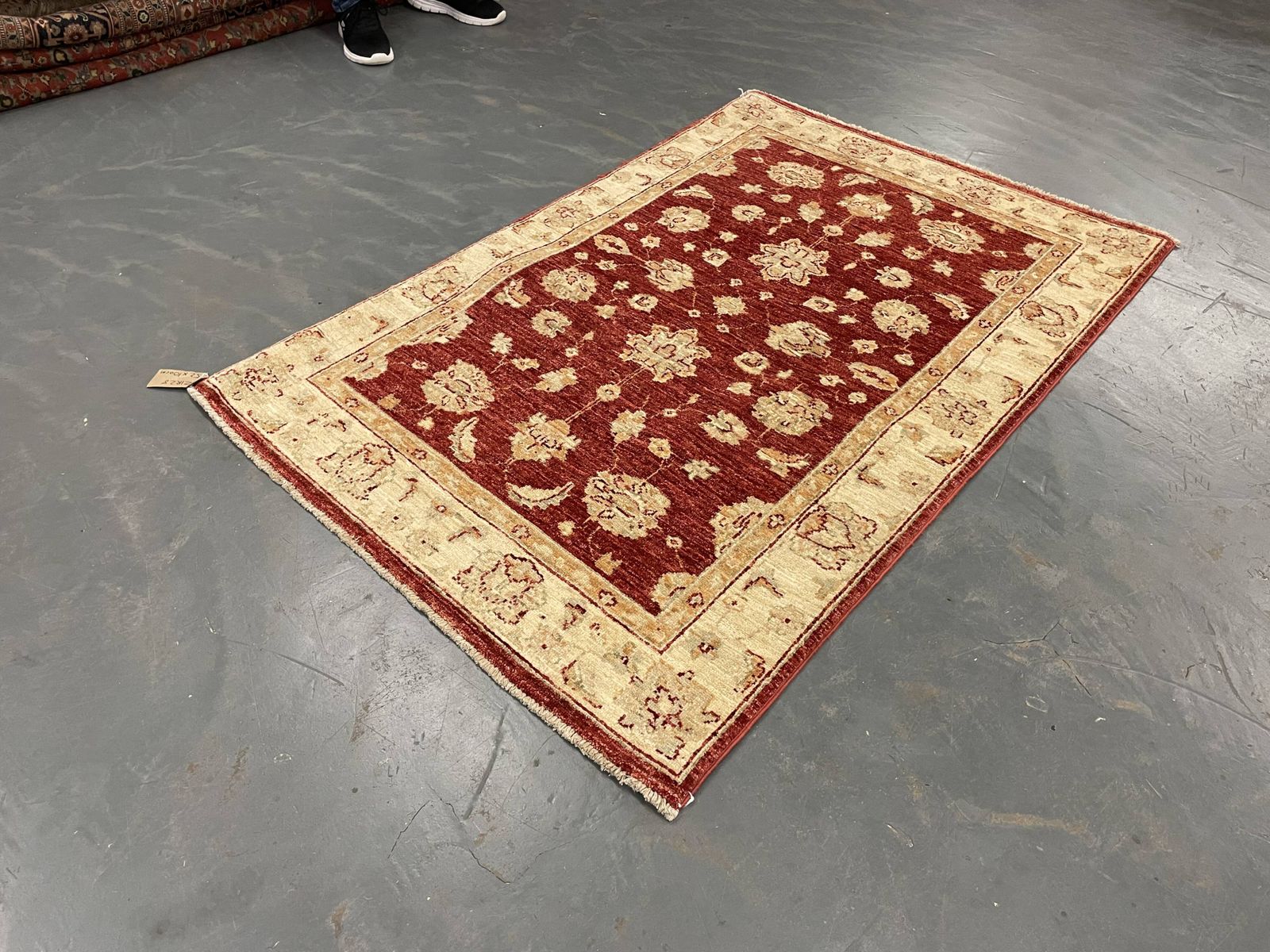 Handmade Wool Red Rug, Floral Oriental Carpet For Living Room 152x100cm photo furniture