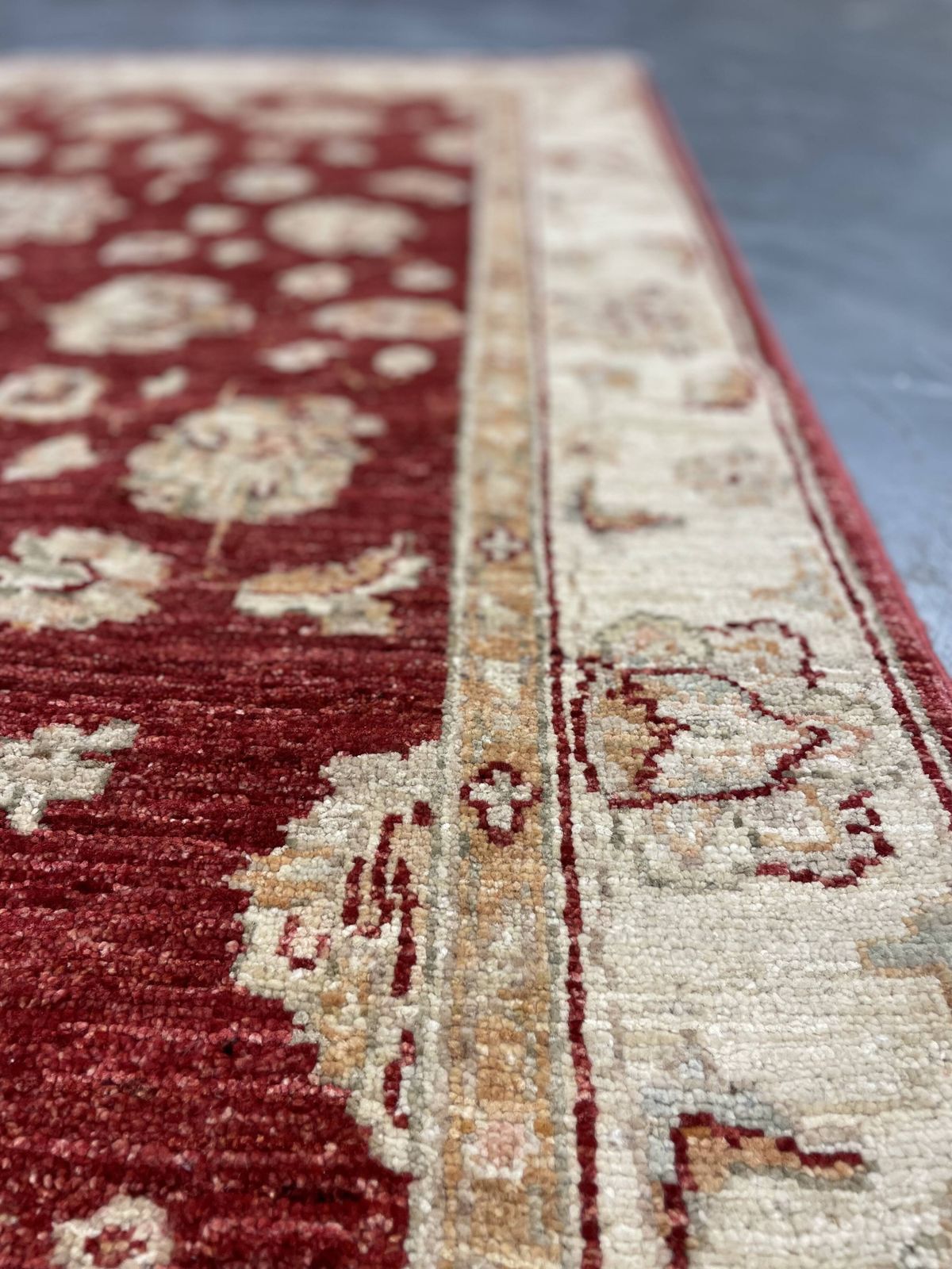 Handmade Wool Red Rug, Floral Oriental Carpet For Living Room 152x100cm photo buy