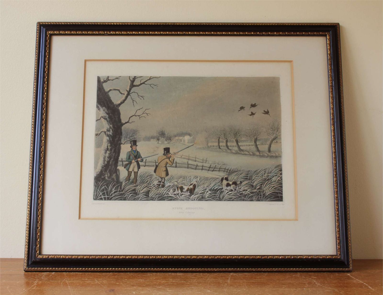 Snipe Shooting Near Uxbridge & Wild Duck Shooting Near Cowley. Lithograph. photo for sale