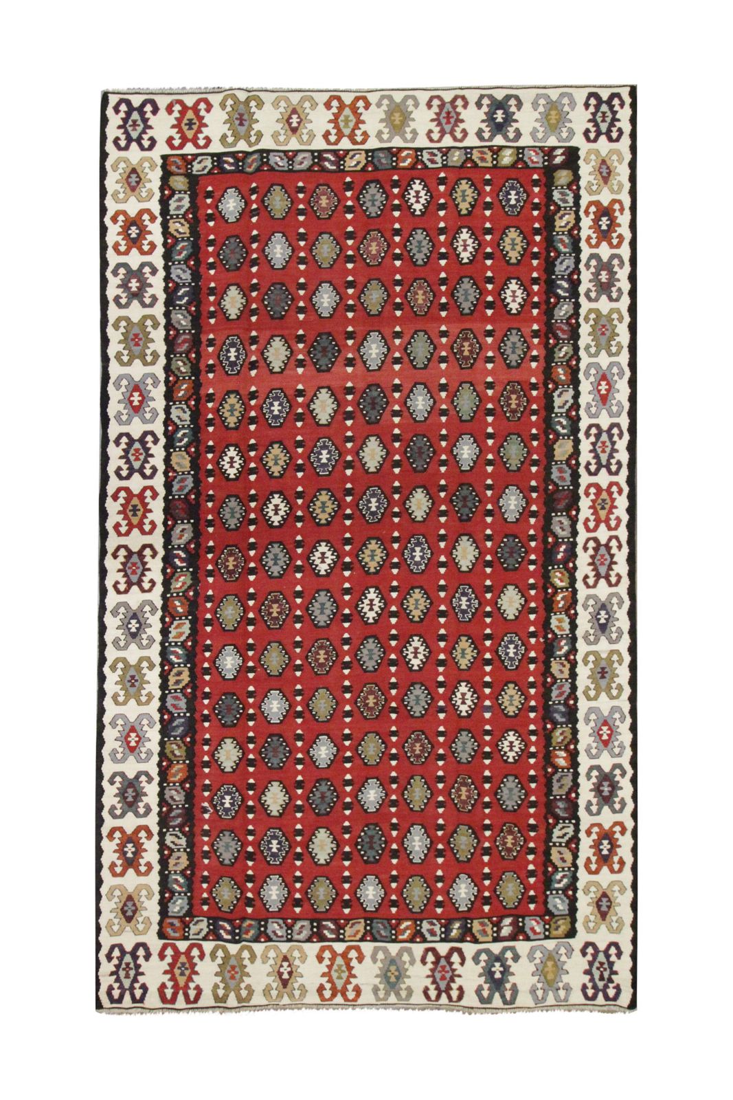 photo for sale Serbian Kilim Rug, Handwoven Wool Flatweave Carpet, Folk Art 245x150 Cm