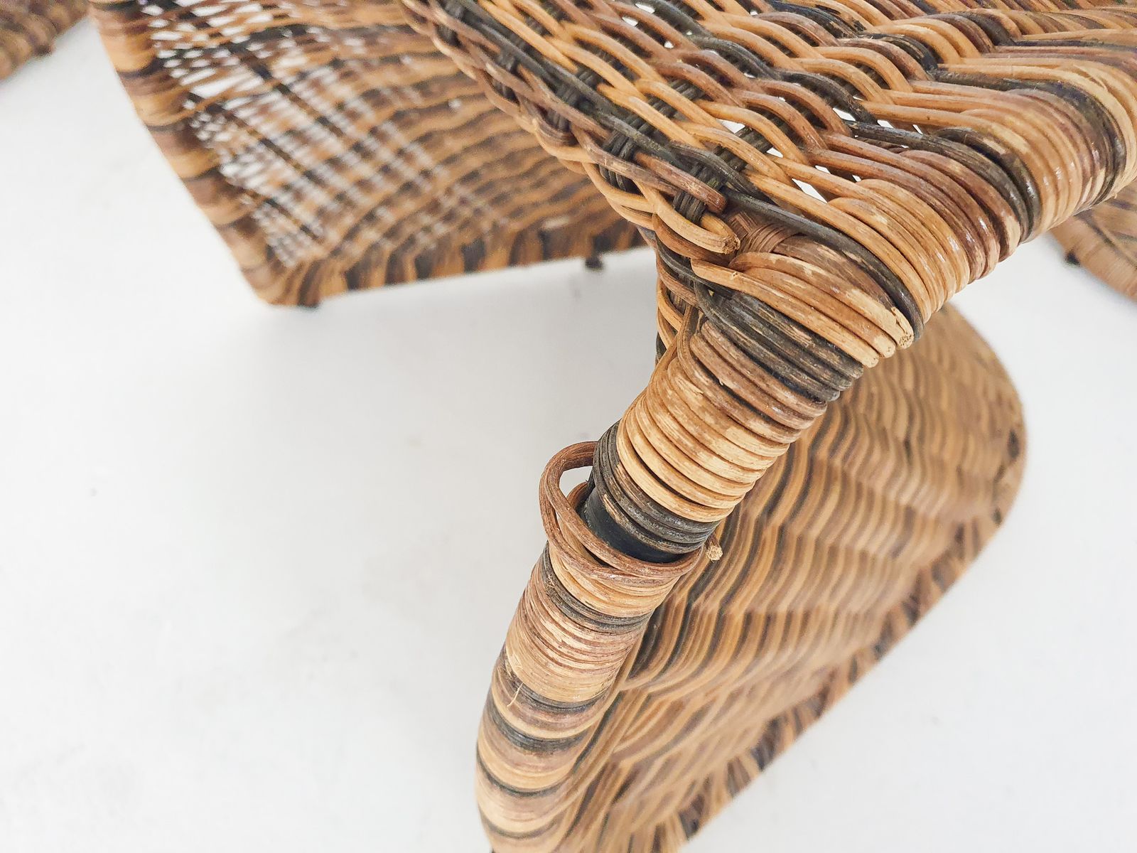 836.0 Set Of Four Rattan S Chairs In The Style Of Verner Panton photo