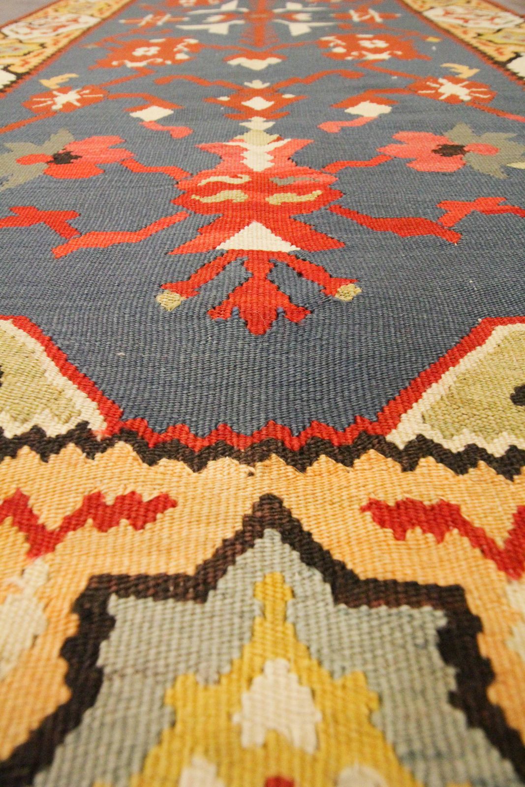 Page 1 Of 12 Balkan Kilim Runner Rug, Handmade Flatweave Carpet For Entryway 210 × 95 Cm photo Textiles