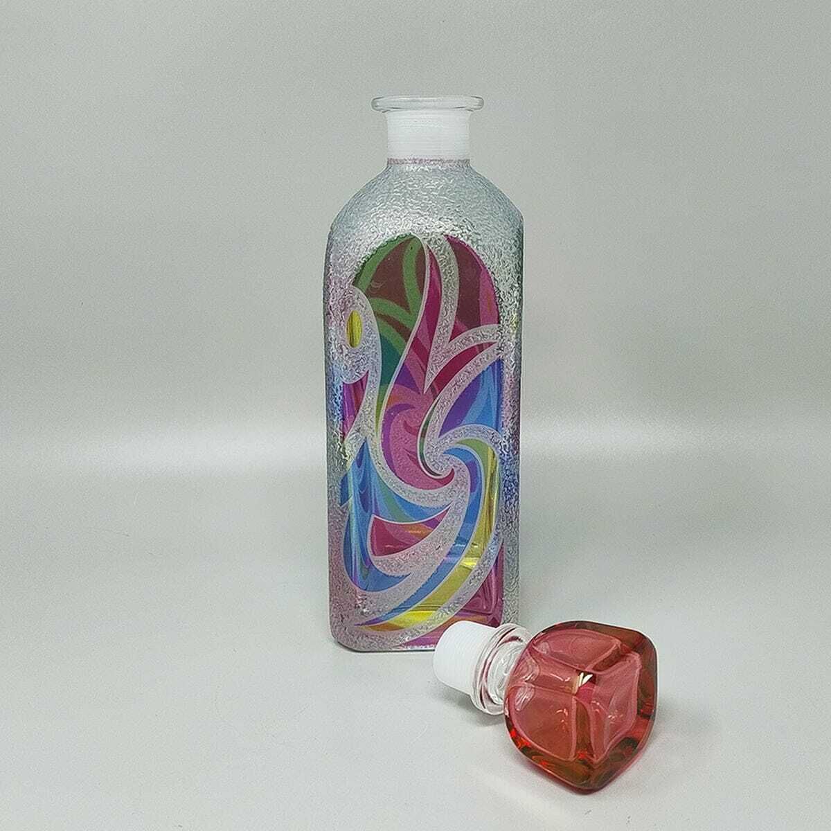 1970s Stunning Decanter Or Decorative Bottle By Luigi Bormioli. Made In Italy photo Home Decor