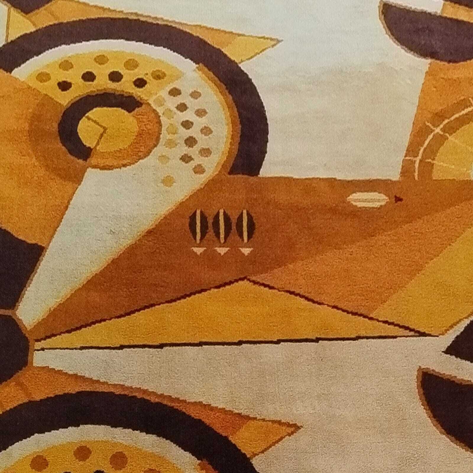 1950s Constructivist Mechanical Futuristic Rug/Tapestry. Made In France photo 29758.0