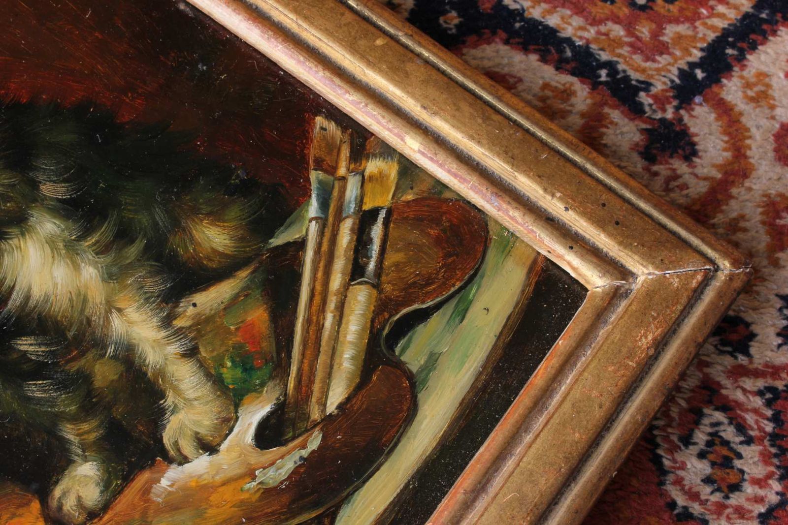 The Artist's Dog Oil Painting. Terrier Portrait. 19th Century Artwork. photo vinterior