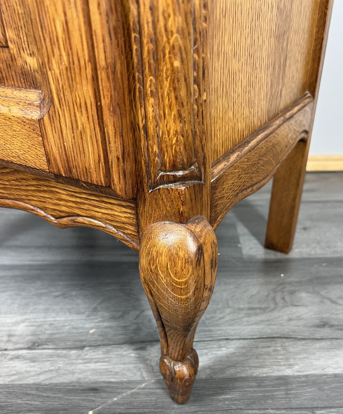 Pair Of Bedside Tables Vintage French Louis Oak  Nightstands Cabinets Lot 4442 photo vintage