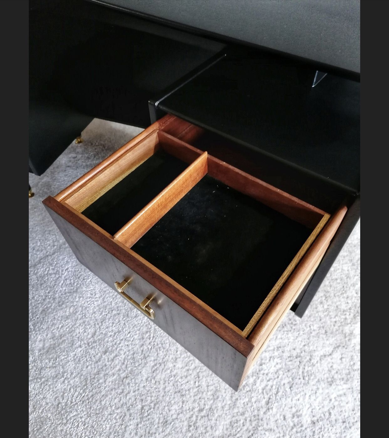 Mid Century Upcycled Painted Dressing Table For New Home Black And Gold Furniture For Bedroom Office photo Furniture
