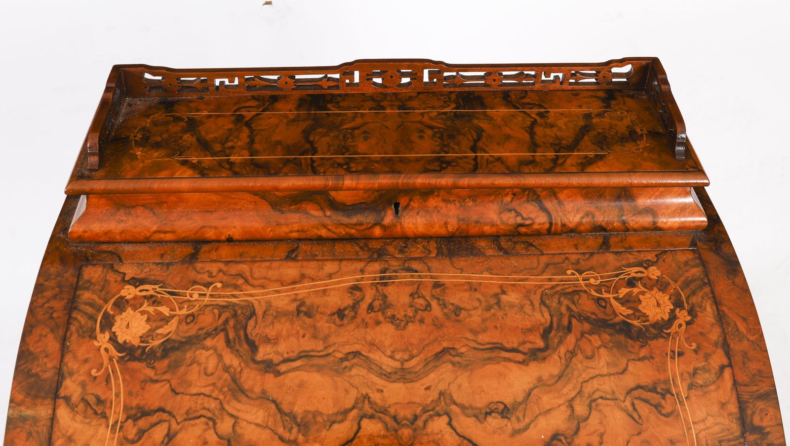 photo buy Victorian Burr Walnut & Inlaid Davenport Desk C.1860 19t Century