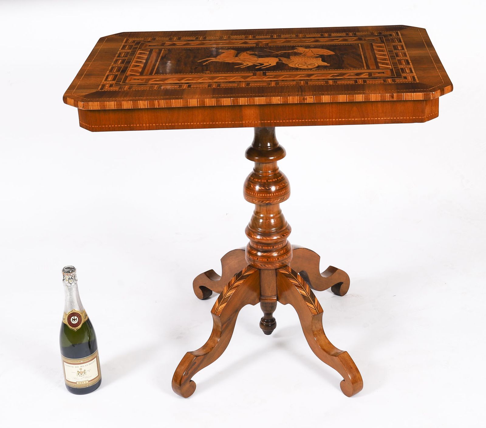 photo vinterior Antique Sorrento Italian Marquetry & Parquetry Occasional Table 19th C