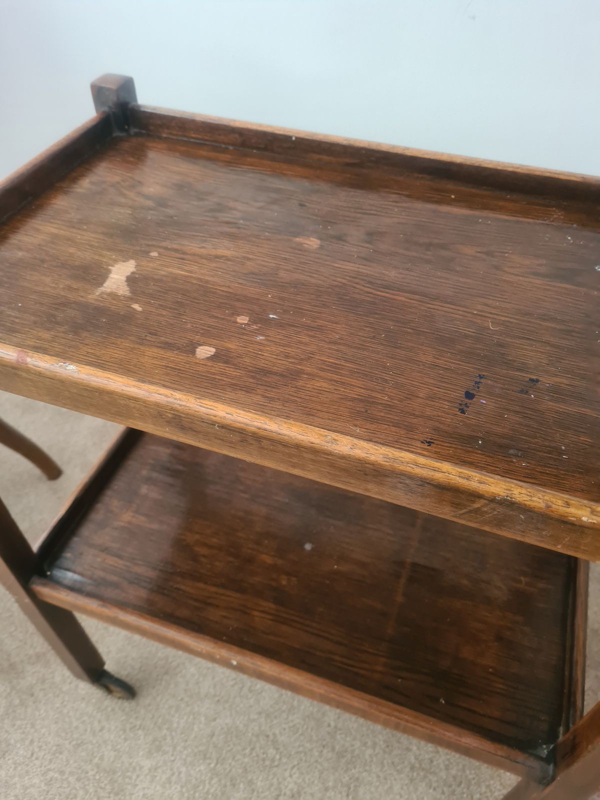 Vintage Wooden Tea Trolley, Mid 20th Century photo vinterior