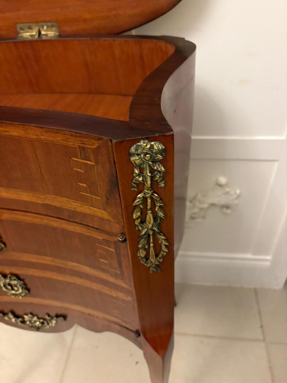 Antique Quality French Louis XV Style Marquetry Side Cabinet photo Furniture