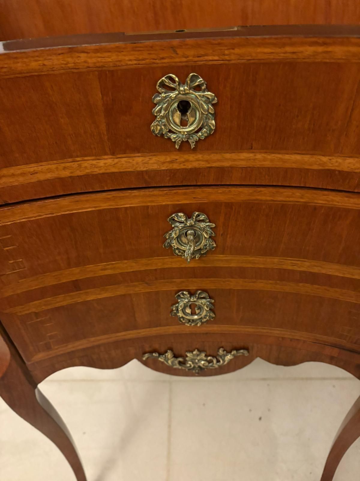 photo for sale Antique Quality French Louis XV Style Marquetry Side Cabinet