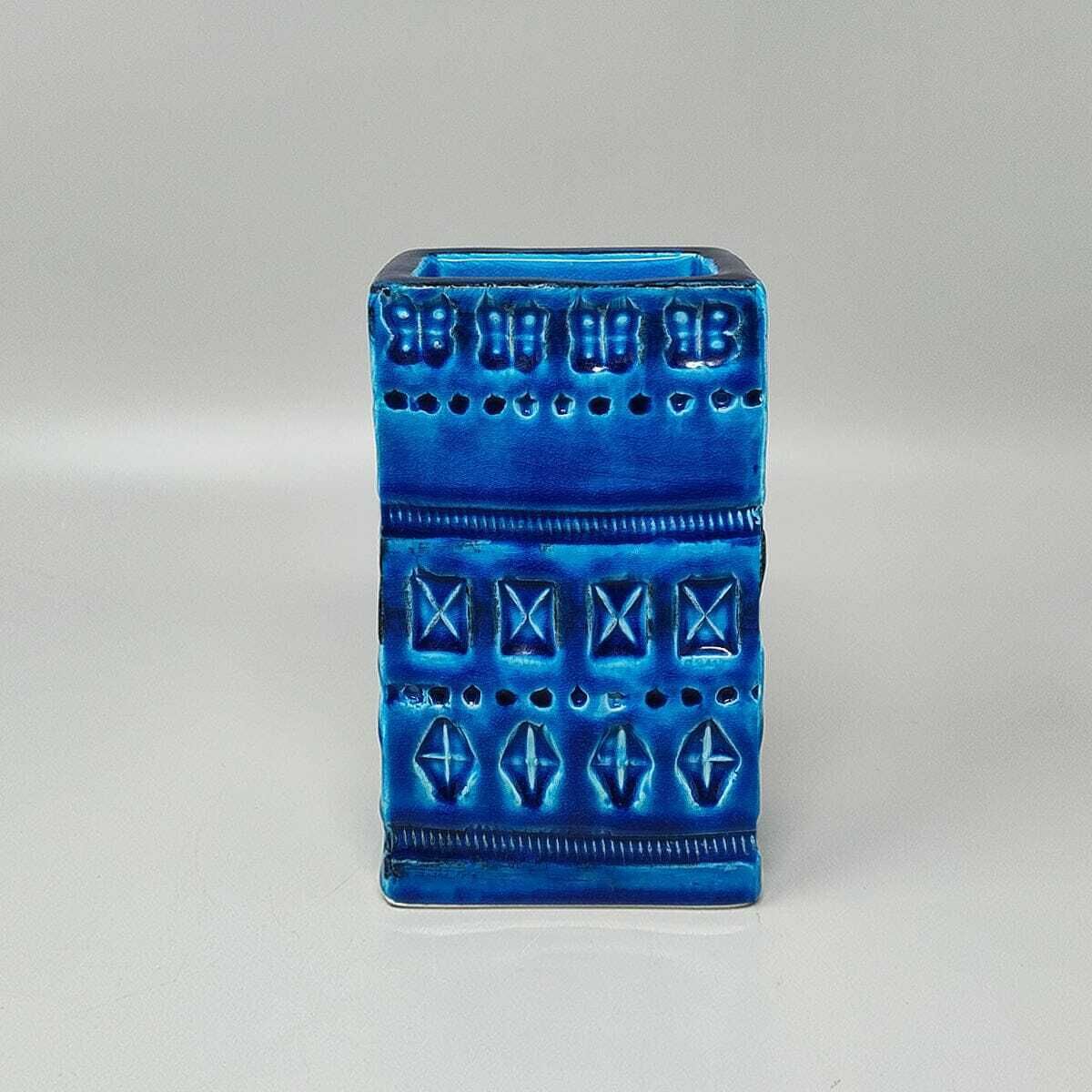 1960s Stunning Vase By Aldo Londi For Bitossi "Blue Rimini Collection" photo for sale