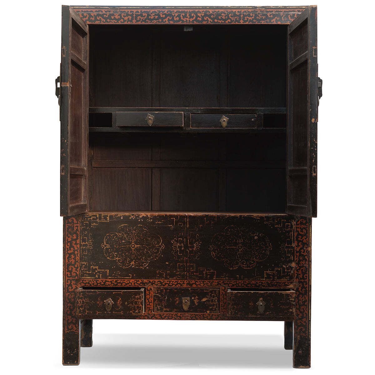 Black Lacquer Shanxi Cabinet With Butterflies photo Furniture