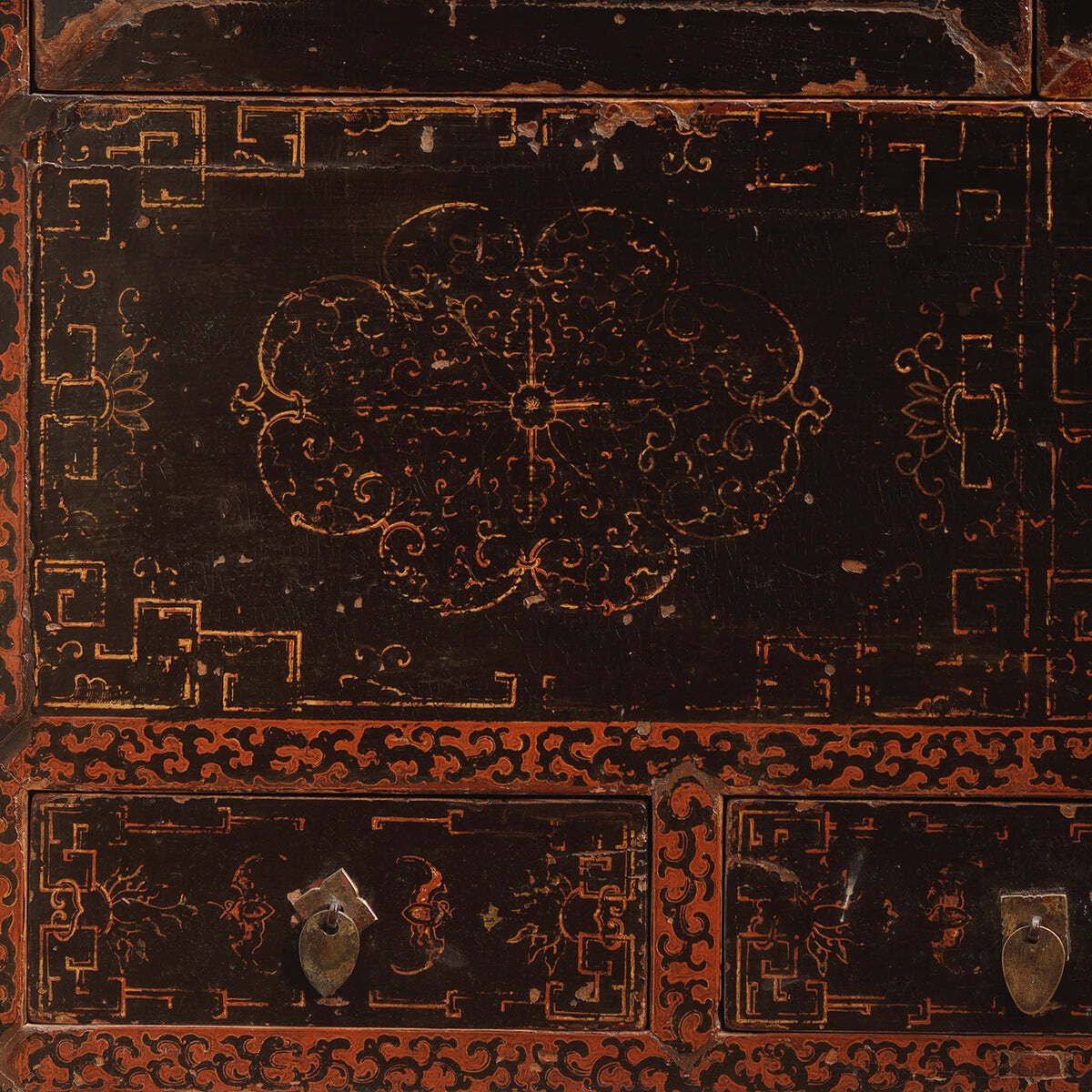 Black Lacquer Shanxi Cabinet With Butterflies photo 4495.0