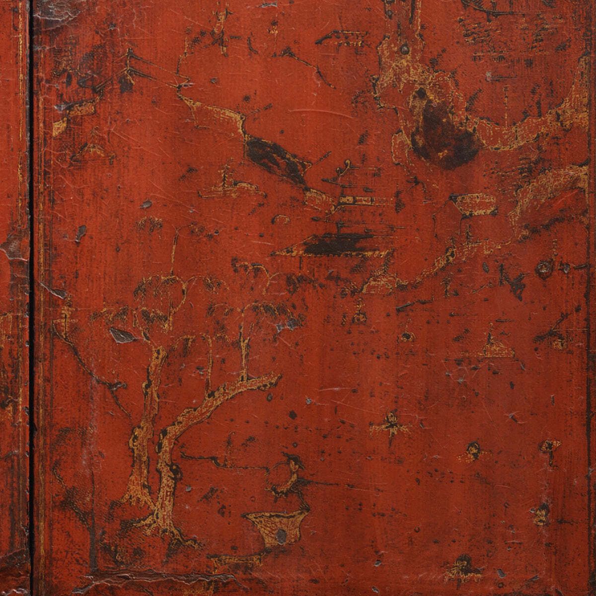 Large Red And Gold Shanxi Armoire photo vintage
