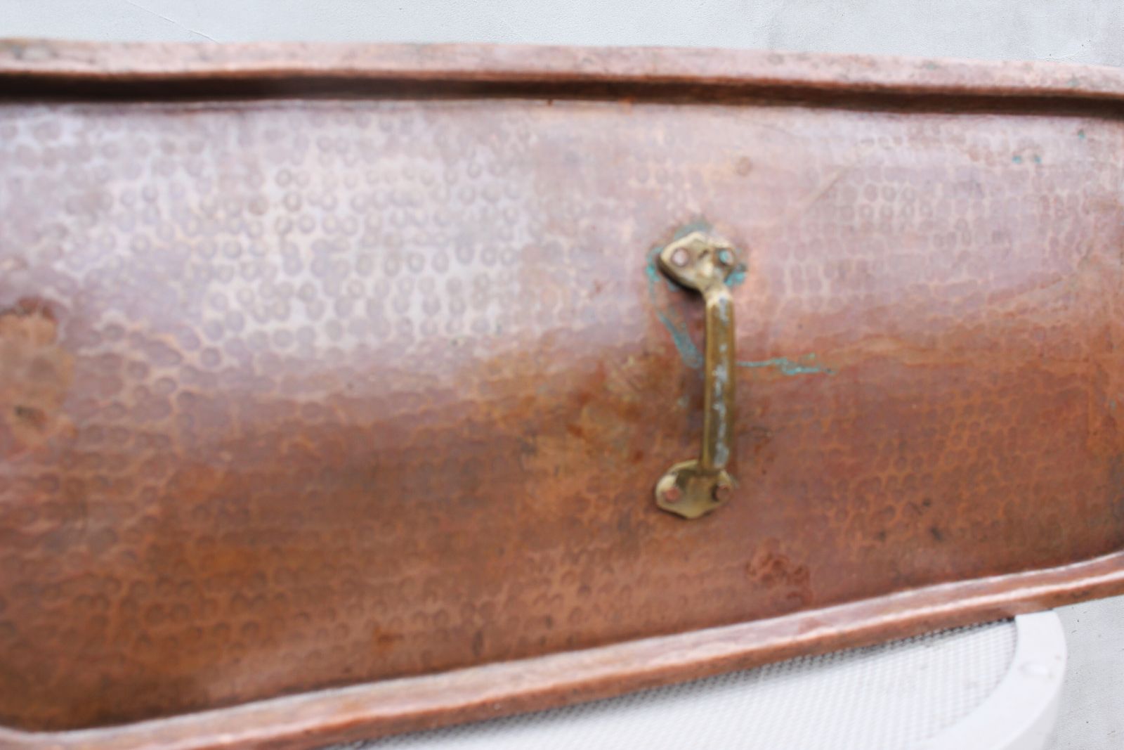 photo furniture Large 19th Century French Copper Fish Poacher With Lid – Hand Hammered Tin Lined Culinary Vessel