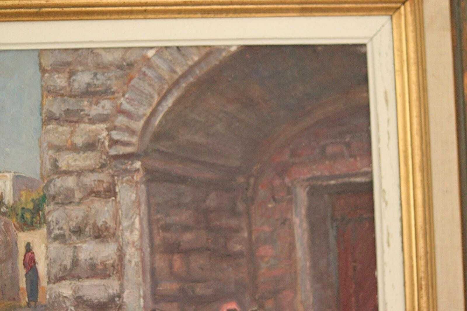 Original Swedish Oil On Canvas – “People In Village” By Pontus Viljanen – Signed & Framed – 55 × 64 Cm (21.7" × 25.2") photo 275.0