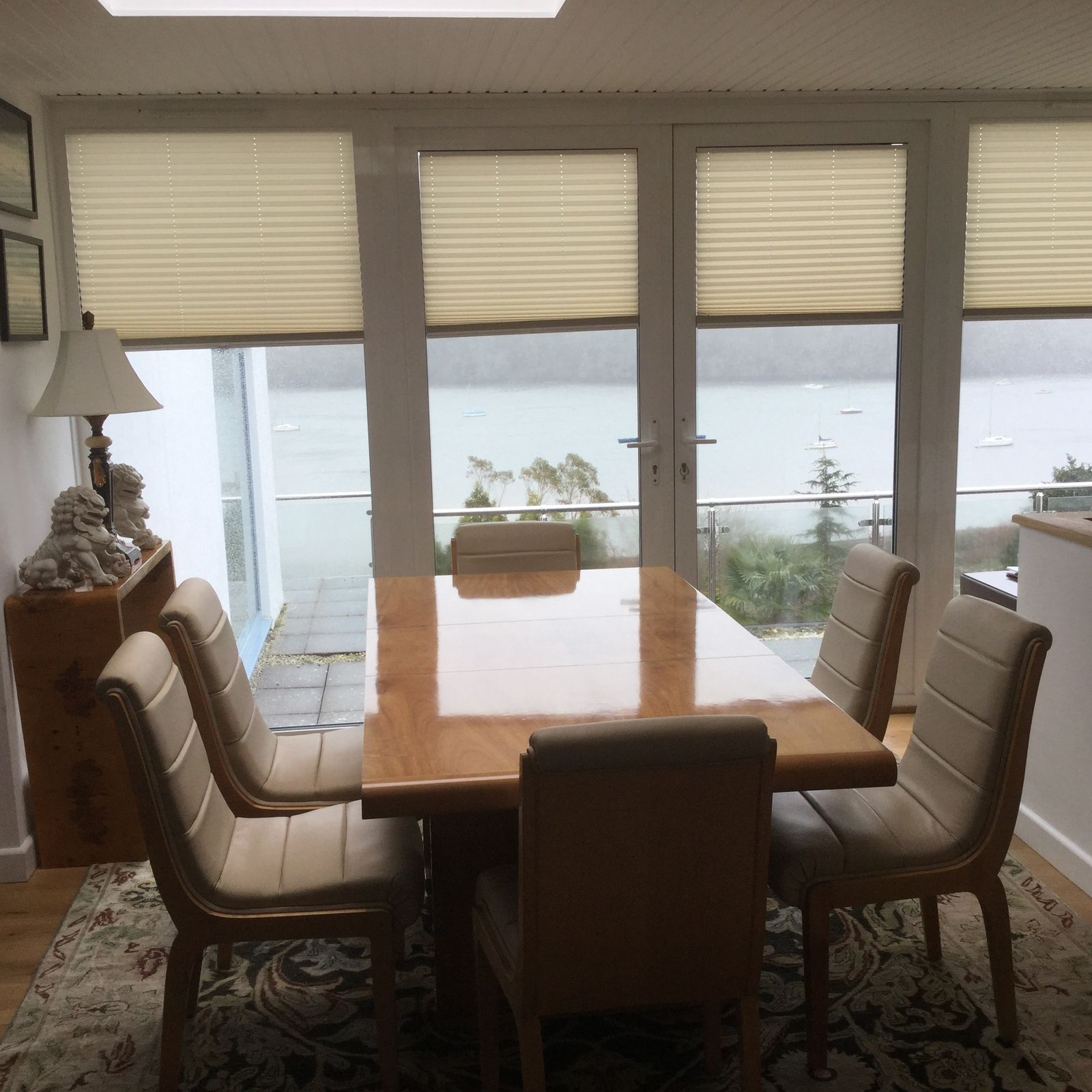 1930’s Beautiful Art Deco Table And Cream Leather Chairs photo for sale
