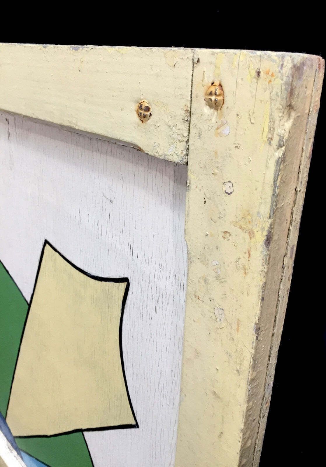 Vintage Hand Painted Colourful Salvaged Fairground Ride Board Panelling C.1970 photo vinterior