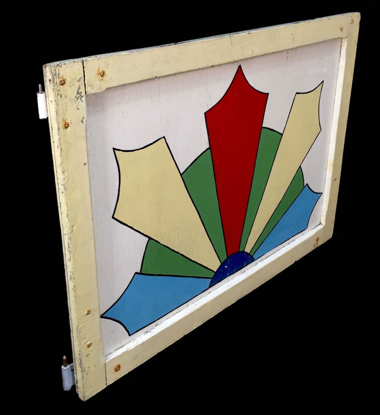 photo for sale Vintage Hand Painted Colourful Salvaged Fairground Ride Board Panelling C.1970