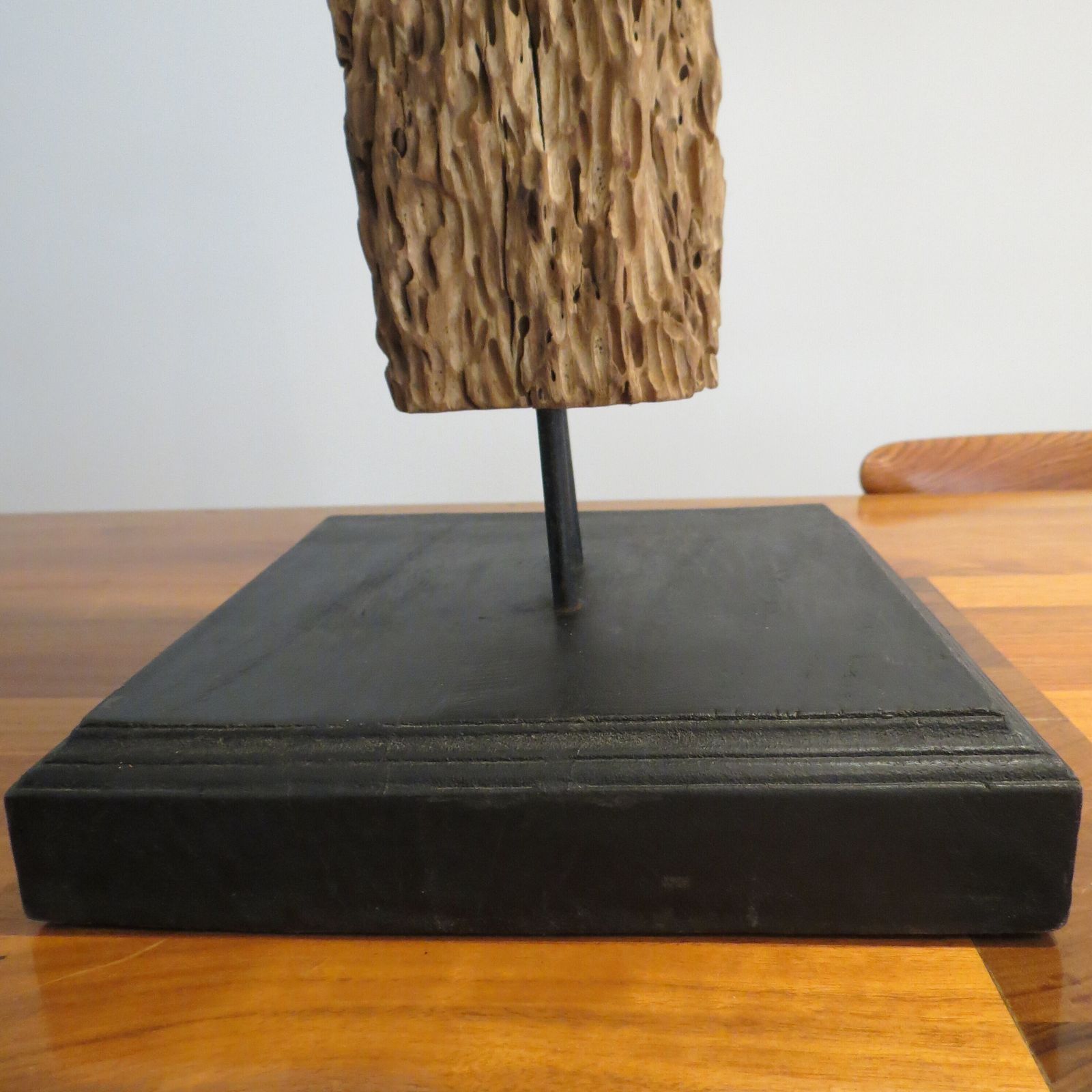 Tall Vintage Wooden Large Sculpture 1970s Mid Century photo vinterior