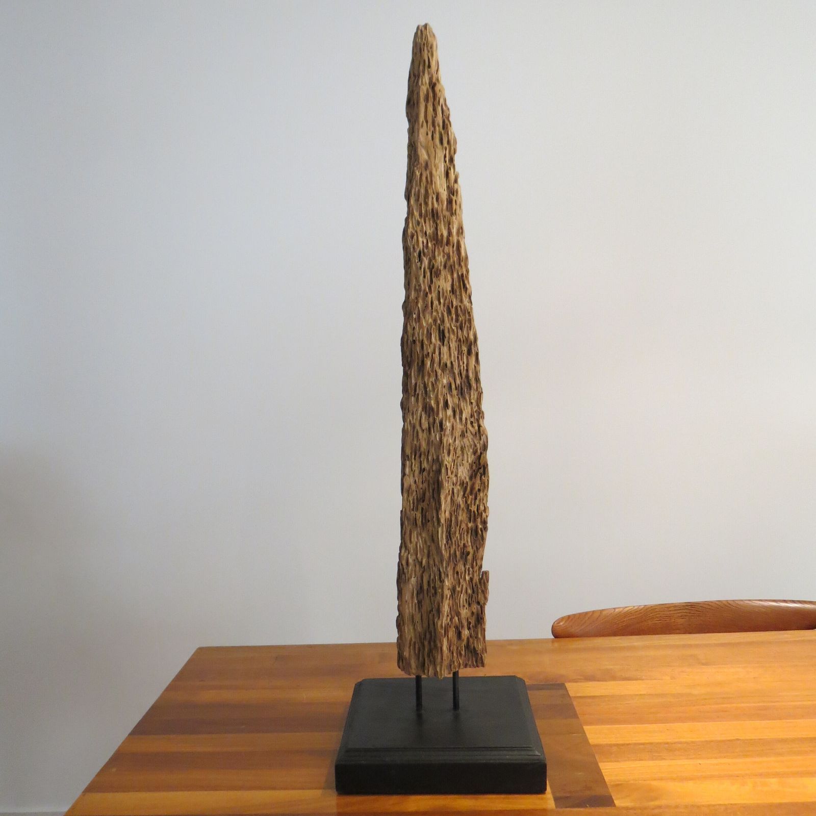 Tall Vintage Wooden Large Sculpture 1970s Mid Century