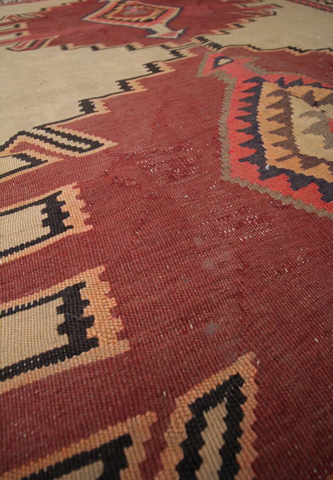 Vintage Kilim Rug 1980s Beige Terracotta Wool Flat Weave 290 X 175 Cm photo 772.0