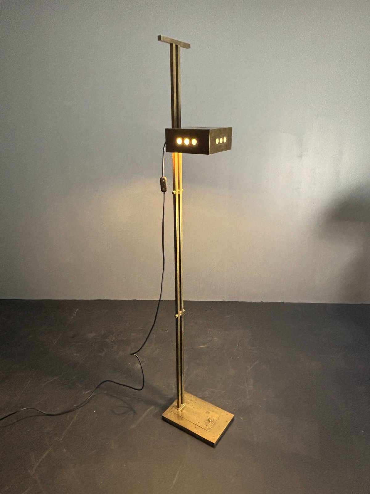 Brass Bauhaus Art Deco Adjustable Floor Lamp In The Style Of Marcel Breuer photo Lighting