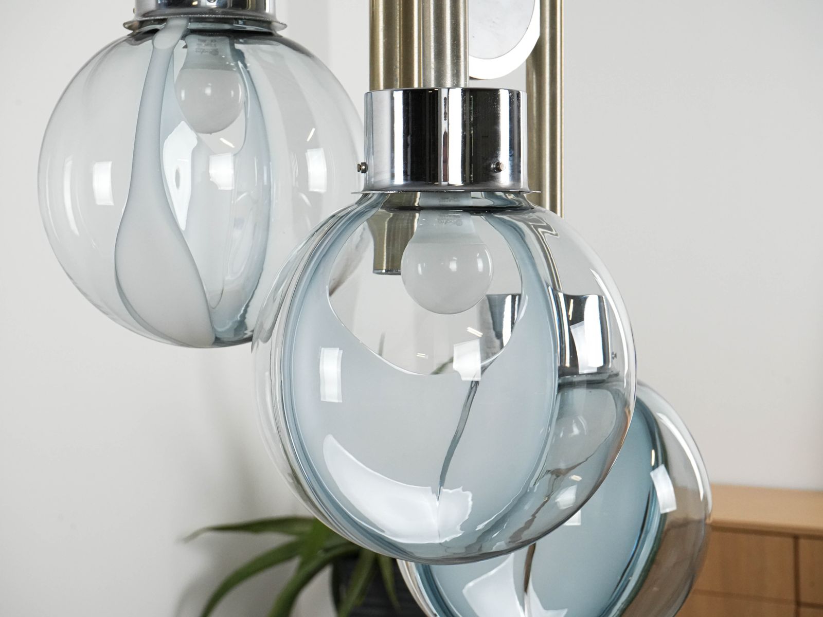 Space Age Chandelier, Murano Glass, 1970s, Made In Italy photo vinterior
