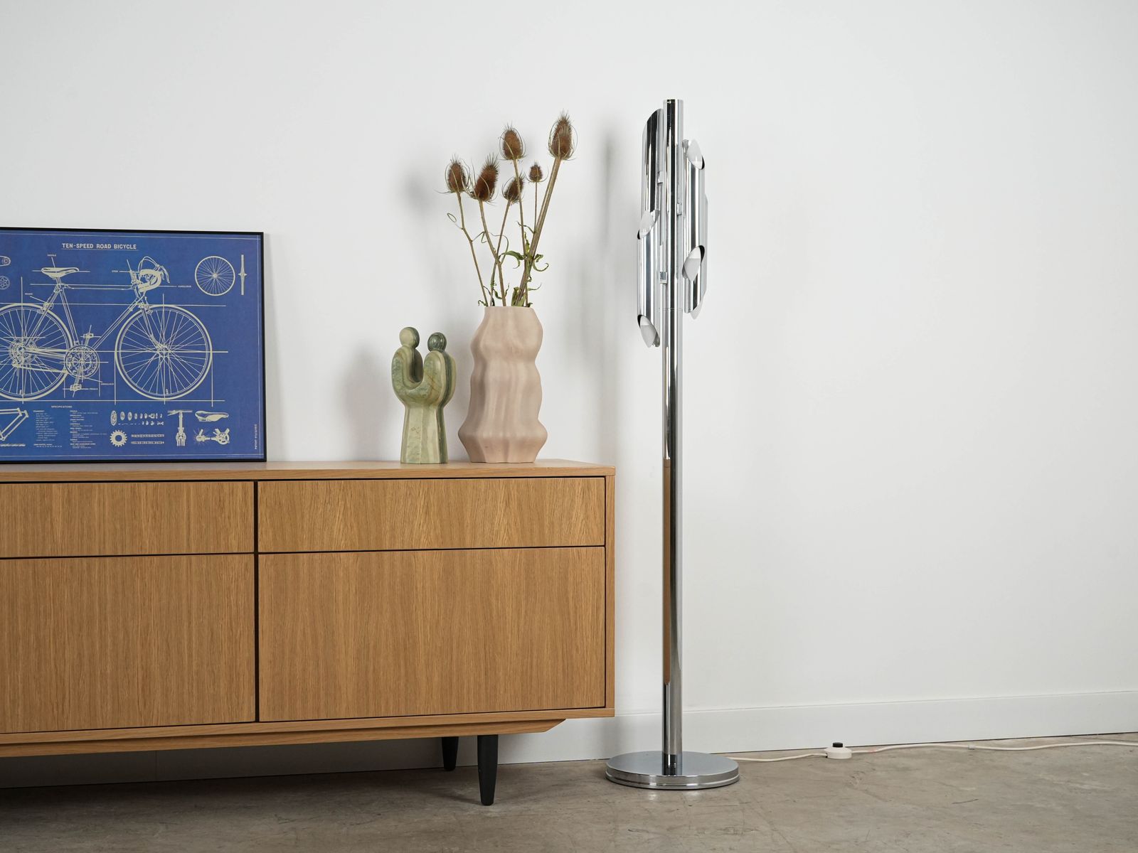 Metal Floor Lamp, Space Age, Manufactured In Italy photo for sale
