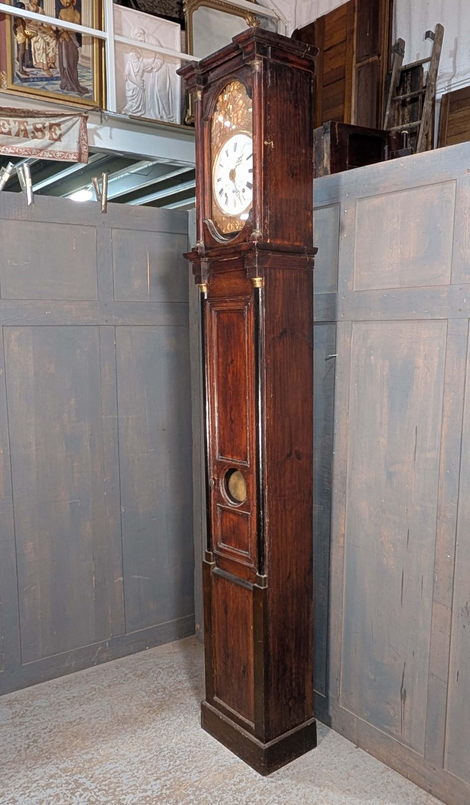 photo furniture Early 19th Century French Antique Pine Grandfather Clock
