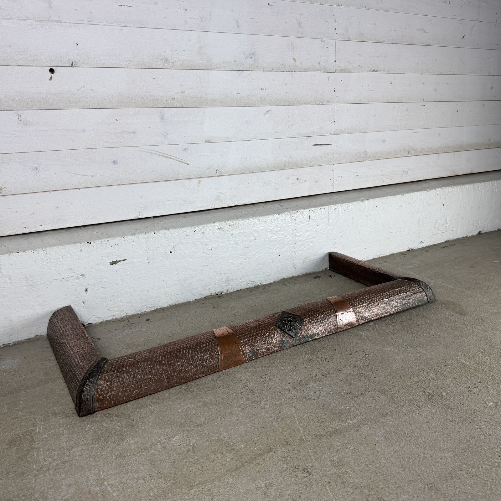 Simple Antique Copper Fireplace Fender