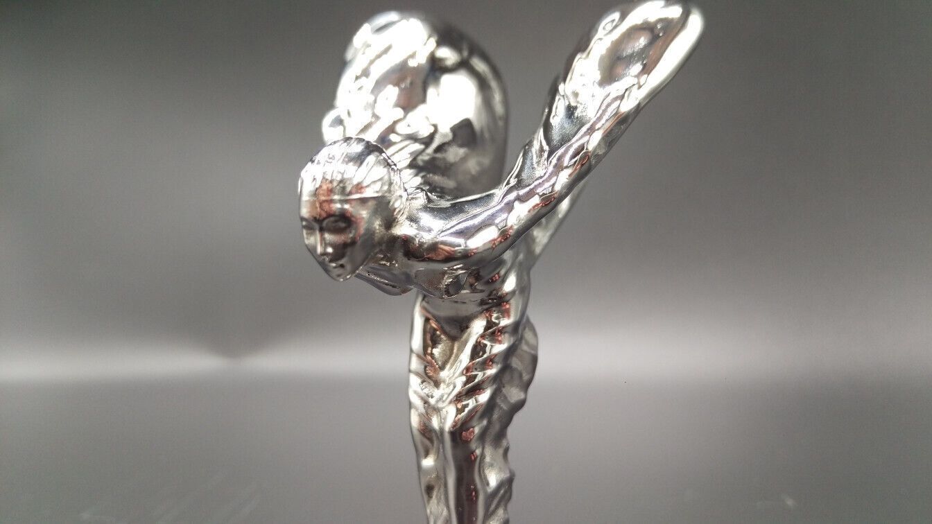 Genuine Rolls Royce Spirit Of Ecstasy Bonnet Hood Emblem Mascot Titanium Silver Rr Cullinan Suv Phantom Ghost Spectre Wraith Dawn Bentley photo for sale