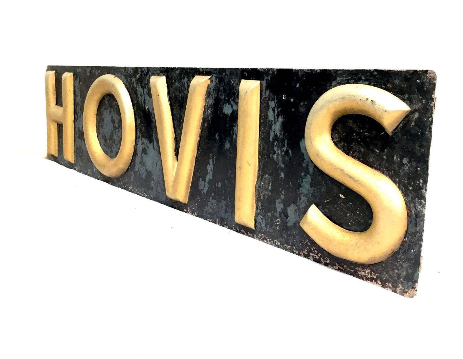 Antique Advertising Original Large Metal Hovis Bakery Shop Display Sign C.1940