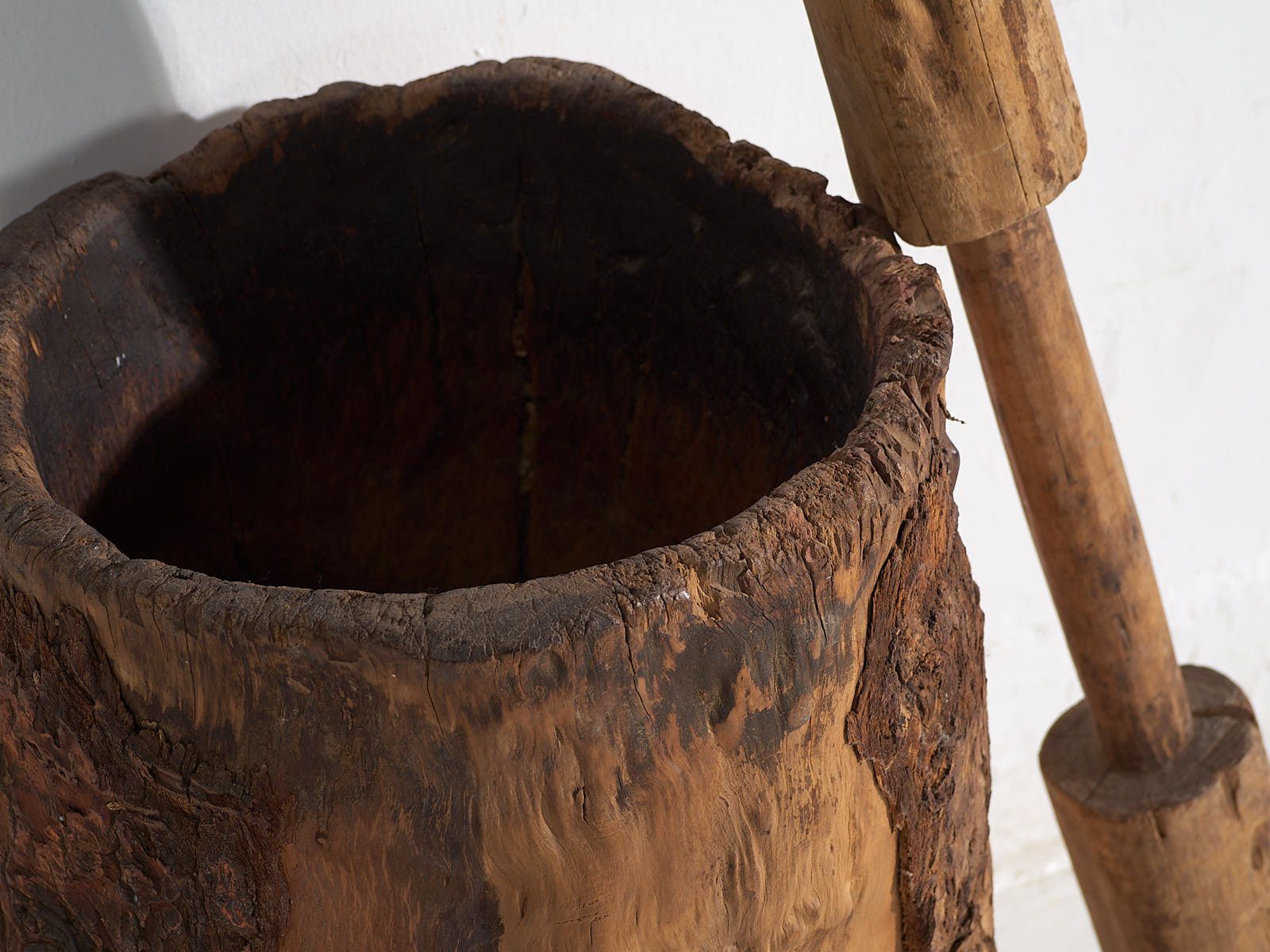Large Antique Wabi Sabi Style Mortar And Pestle (C.1920) #78 photo for sale