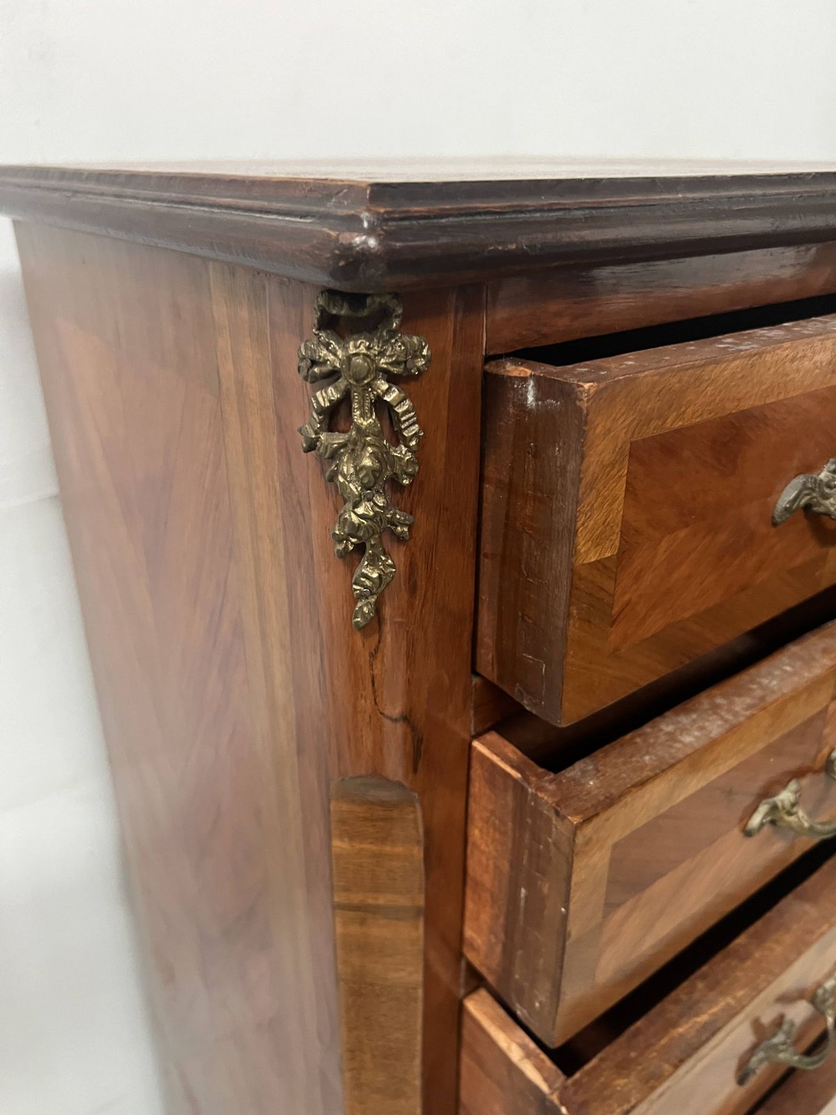 photo furniture Louis XV Style Seven Day Chest In Rosewood Veneer 20th Century