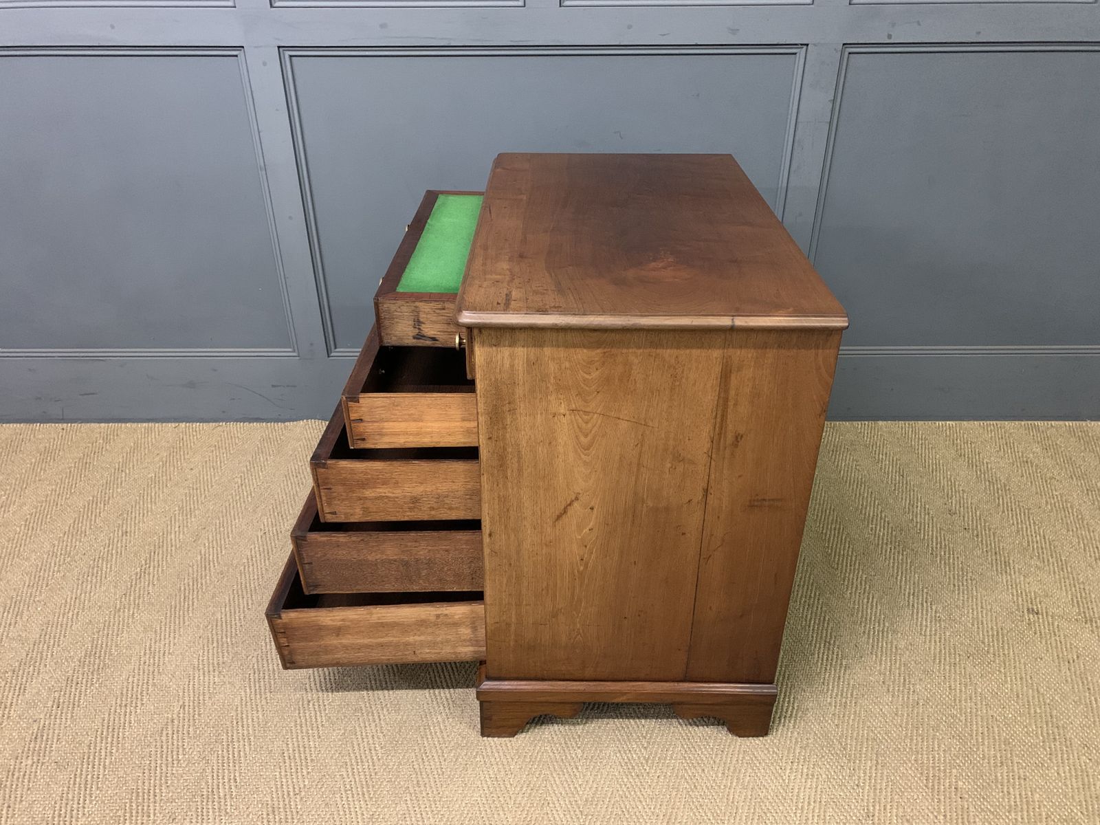Furniture Rare Georgian Mahogany Bachelors Chest With Writing Drawer photo