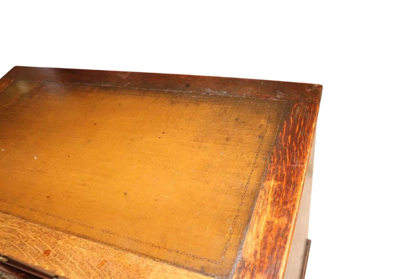 Furniture Antique George III Style Oak Small Knee Hole Writing Desk photo