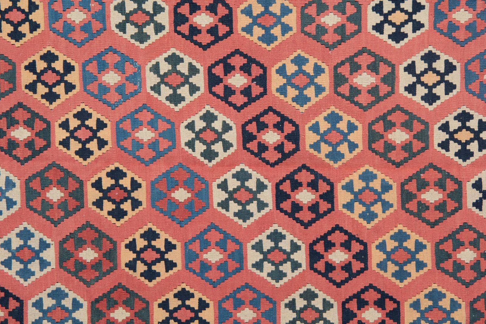 Tapis De Couloir Kilim Vintage à Tissage Plat Rouge, Bleu Et Terracotta, 323 X 218 Cm photo furniture