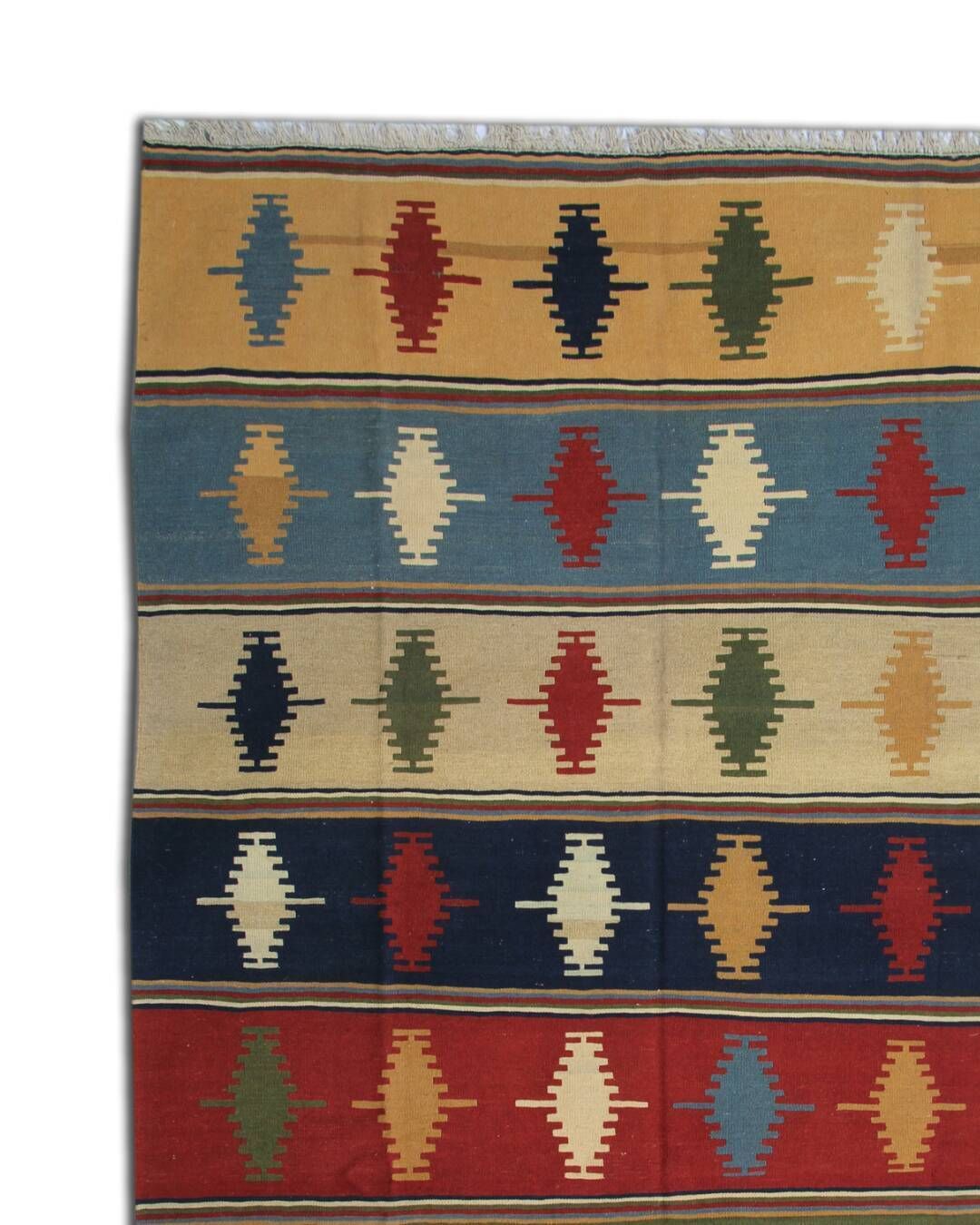 Vintage Qashqai Kilim Hallway Runner Rug, 293 X 211 Cm photo vintage