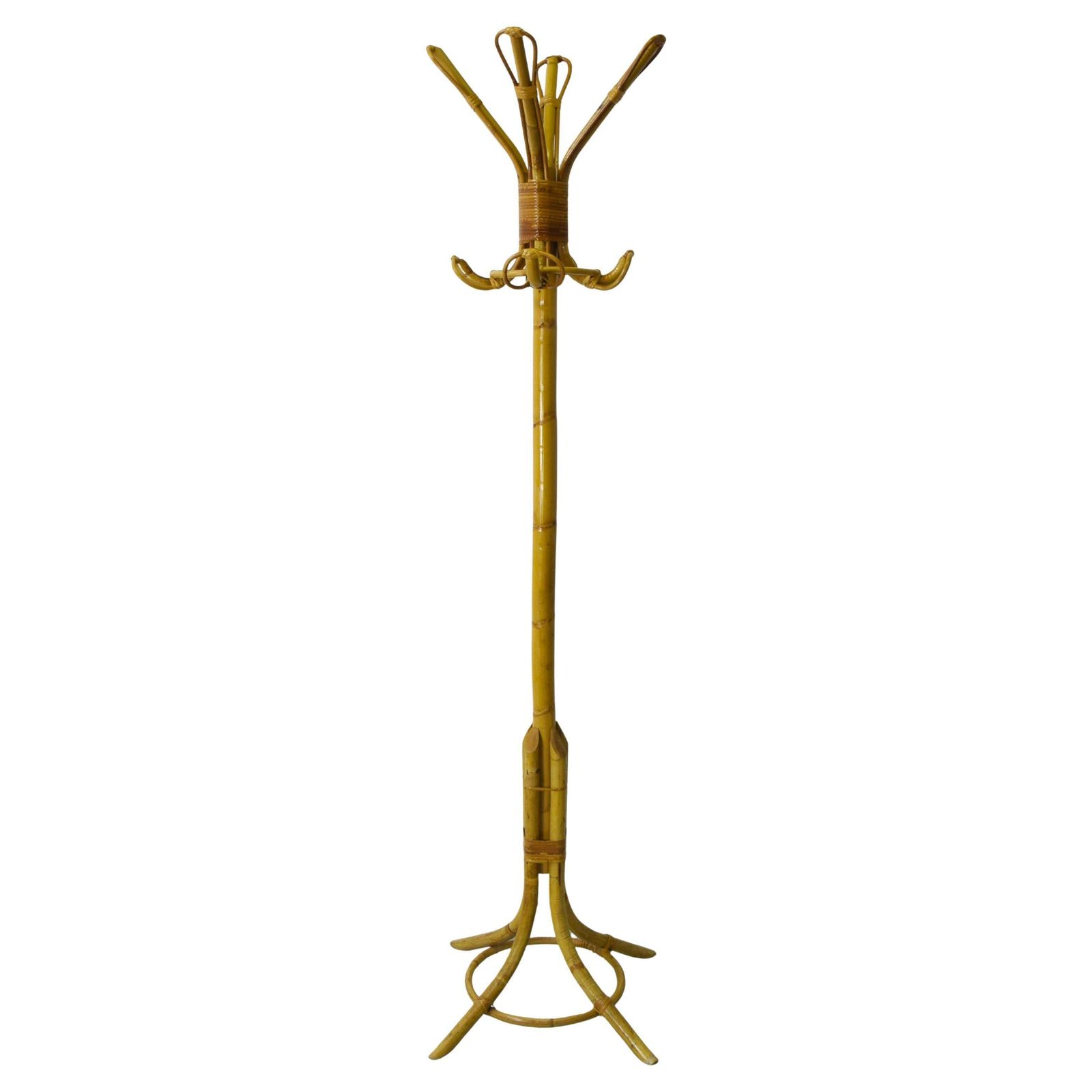 Bamboo Coat Rack, Italian Production From The 1960s.