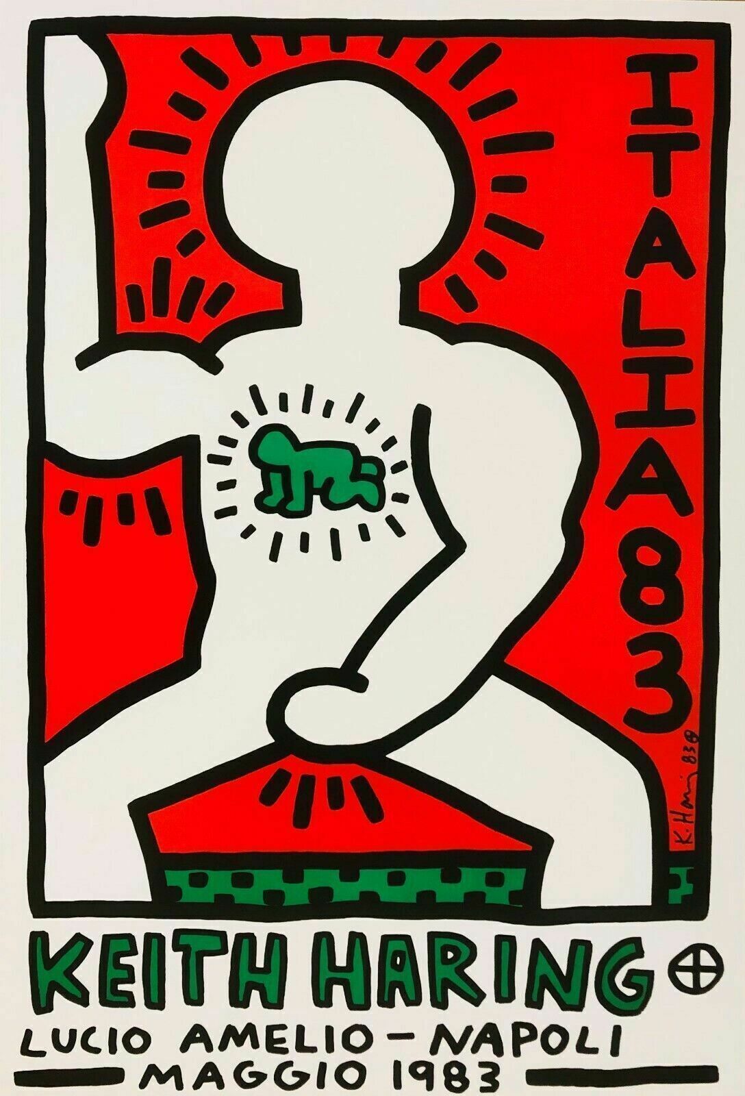 Keith Haring (After)   Lucio Amelio Napoli     Exhibition Poster Printed In Offset Lithography