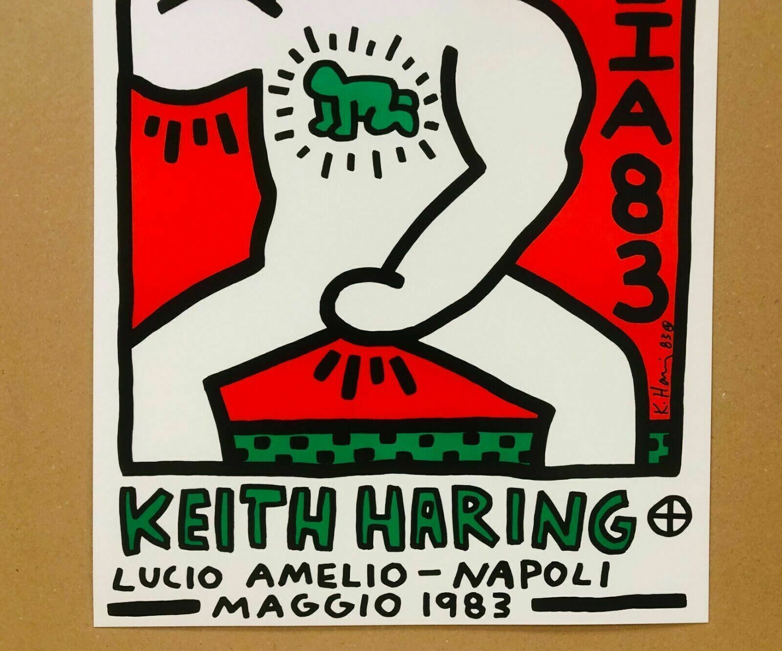 Keith Haring (After)   Lucio Amelio Napoli     Exhibition Poster Printed In Offset Lithography photo vinterior